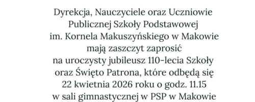 Zaproszenie na Dzień Patrona